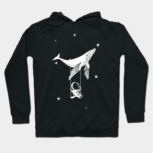 Astronaut Swings with whale Hoodie